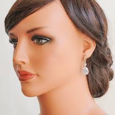 Rose Gold Bridal Jewelry SET, SILVER Wedding Necklace Set, Teardrop Dangle  Wedding Earrings,bridesmaid Set,bridal Pendant Necklace, ISABELLA