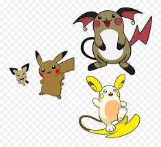 Although if pikachu holds a light ball, its special attack will be double and therefore making it higher than raichu's, even though all of its other stats will still be lower than raichu's so if you use a light ball you should have thunder bolt, thunder, surf, and substitute or something. Pichu Pikachu Raichu By High Jump Pichu Pikachu Raichu Alolan Raichu Png Free Transparent Png Images Pngaaa Com