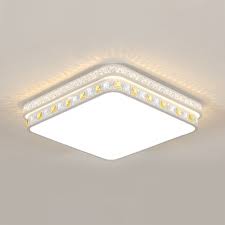 That is why many people love this modern ceiling idea. White Square Led Flush Mount Light Acrylic Modern Ceiling Lamp With Clear Crystal Decoration For Living Room Takeluckhome Com