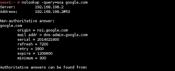 Nslookup Command Linux
