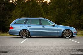 Believe It Or Not Andrew S Gorgeous E500 Wagon Is The Shop Truck For Open Road Tuning His 19 Inch Heritage Series Ls3 Wheels Are Finished With Satin Bronze C