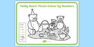 Teddy bear picnic coloring pages free and fun! Teddy Bears Picnic Colour By Numbers Teacher Made