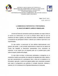 Es decir, es una forma de expresarse libremente ante un hecho o un acuerdo para conllevar a una buena decisión en donde todas las personas estén de acuerdo. Ensayo Democracia Participativa Apuntes Limats