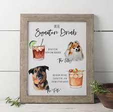 Signature Drinks Sign Pet Drink Sign Wedding Signature Drink Etsy Signature Drinks Sign Signature Wedding Drinks Sign Wedding Signature Drinks