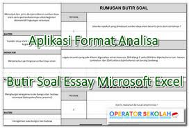 Überprüfe das kostenlos mit typograf. Dapatkan Aplikasi Format Analisa Butir Soal Essay Secara Gratis Operator Sekolah