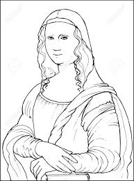 Something i started out of pure fun one line mona lisa gioconda. Black And White Vector Illustration Of Gioconda The Leonardo Royalty Free Cliparts Vectors And Stock Illustration Image 94450278