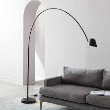 Overarching Boom Arm Black Metal Floor Lamp
