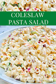 Coleslaw Pasta Salad Recipe In 2020 Side Dish Recipes Pasta Salad Recipes