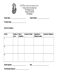 How to get community service hours online. Tcdsb Community Service Hours Form Fill Online Printable Fillable Blank Pdffiller