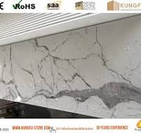 Calacatta White Nano Glass Countertop - Kungfustone