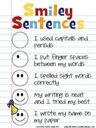 Smiley Sentences Kindergarten Writing Teaching Writing Writing Rubric
