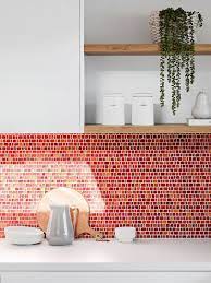 6 marble terrazzo metallic silver wall tile sticker tile paint stick on tiles peel and stick self adhesive kitchen bathroom backsplash. 67 Red Backsplash Ideas A Powerful Color Red Statement Red Backsplash Red Kitchen Tiles Glass Tiles Kitchen