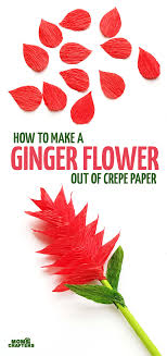 Click To Learn How To Make A Ginger Flower Out Of Crepe Paper You Don T Even Need A Template To Assemble This It S A In 2020 Ginger Flower Flower Crafts