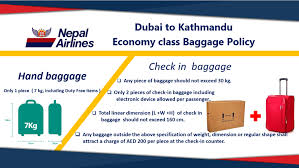 Dubai To Kathmandu Economy Class Baggage Nepal Airlines Corporation Facebook
