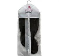 25'' Wig Storage Bag with Hanger White Hair Extension Bag with Wooden Hanger