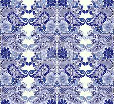 Vector flower seamless pattern background. Woodblock Printed Indigo Dye Seamless Ethnic Floral Pattern Papier Peint Papiers Peints Papier Peint Millesime Vecteur Myloview Fr