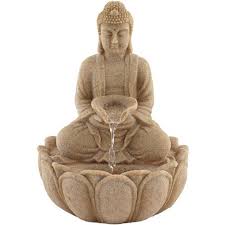 How to make a waterfall with a submersible pump. John Timberland Zen Buddha Outdoor Water Fountain With Light Led 14 High Faux Stone Resin Meditation Decor For Garden Patio Yard Target