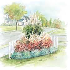 Pre Planned Sun Garden Designs Garden Plans And Garden Layouts Simple Landscape Design Ornamental Grass Landscape Grasses Garden Grasses Landscaping