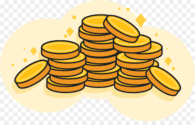 Male and female characters are collecting coins. Cartoon Money