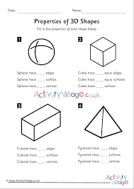 Worksheets for 3d shapes by teachercellar teaching resources tes from 3d shapes worksheets, source:tes.com. Properties Of 3d Shapes Worksheet First 4 Shapes