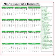 Selangor Public Holidays 2021 Selangor Holiday Calendar