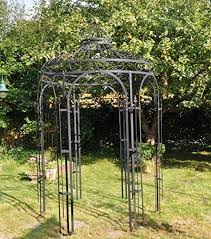 Amazon De Stabiler Gartenpavillon Aus Metall Schwarz Pavillon O 180cm Garten Pavillon Pavillon Garten