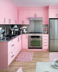 Pepto Bismol Pink L Shaped Pink Kitchen Cabinets Stainless Steel Countertops Pink Kitchen Chic Home Decor Retro Home Decor