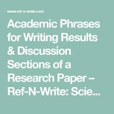 Academic Phrases For Writing Results Discussion Sections Of A Research Paper Ref N Write Scientif Research Paper English Writing Skills Scientific Writing