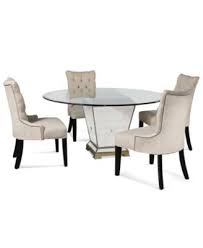 Marais Dining Room Furniture 5 Piece Set 54 Mirrored Dining Table And 4 Side Chairs With Images Dining Room Furniture Collections Round Dining Room Dining Room Furniture