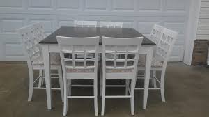 Beautifully Refinished Bar High Table With 8 Chairs I Refinished This Set In A Dark Walnut Stain By Rust Oleum And Newly High Table Table And Chairs Home Diy