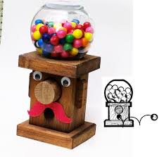 Mr Bubblehead Handcrafted Solid Wood Gumball And Candy Machine By Nouveau Antiques Woodworking Projects For Kids Wood Crafts Diy Gumball Machine