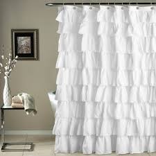 Shabby Chic Ruffled Shower Curtain Ruffle Shower Curtains White Ruffle Shower Curtain White Shower Curtain