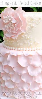 The fondant icing recipe is perfect for sculpting and decorating with this video tutorial will show you how to make sugar flowers to decorate you own wedding cake. Elegant Fondant Petal Cake Tutorial With Ruffled Flower Petal Cake Cake Decorating Classes Cake Decorating Tutorials