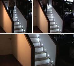 Diy Led Steps Motion Sensing Staircase Illuminates Itself Stair Lights Led Stair Lights Diy Stairs
