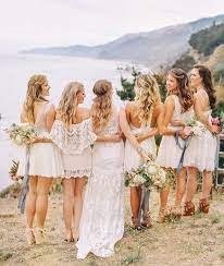 Intimate Bohemian Big Sur Wedding Lisa Ben Bridesmaid Dresses Boho White Bridesmaid Dresses White Bridesmaid