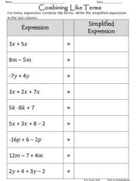 Combining Like Terms Equivalent Expressions Using Algebra Tile Models Combining Like Terms Like Terms Equivalent Expressions