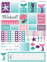Printable Planner Stickers Mermaid Weekly Theme Calendar Etsy Planner Stickers Printable Planner Stickers Weekly Planner Stickers
