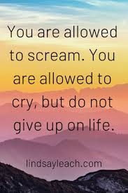 You Re Allowed To Scream You Re Allowed To Cry Lindsay Leach About Giving Up Quotes Don T Give Up Quotes Giving Up On Life