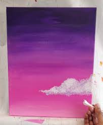 Make a circle sun in the middle of the canvas just above the horizon line. How To Paint Clouds With Acrylic Paint For Beginners Easy