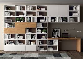 Choisissez parmi 3 couleurs de bases et 4 finitions de planches. Bianco E Legno Design Bibliotheque De La Maison Bibliotheque Avec Bureau Integre Etagere Salon