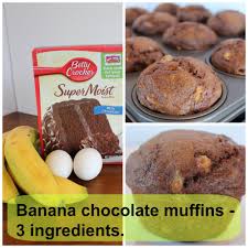 Banana Chocolate Muffins 3 Ingredients Recipe Chocolate Banana Muffins Food Chocolate Muffins