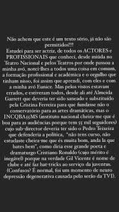 E pensar que já tive a honra de ser 'neta' destes dois grandes atores e extraordinários seres humanos. Fantochada Neta De Eunice Munoz Dispara Contra Cristina Ferreira Pedro Teixeira E Tvi
