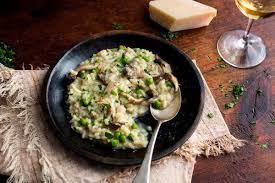 Mushroom Risotto With Peas Recipe Recipe Pea Recipes Risotto Mushroom And Pea Risotto