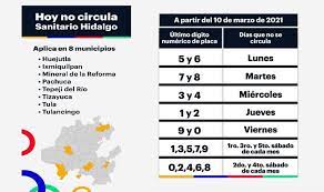 Calendario de verificación única 2021. Hoy No Circula Hidalgo Sabado 27 De Marzo La Jornada Hidalgo