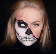 easy skeleton makeup half face