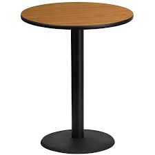 Flash Furniture Laminate Wood Veneer Round Bar Table With Black Metal Base Lowes Com In 2020 Laminate Table Top Bar Height Table Round Bar Table