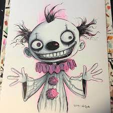 Chris Uminga On Instagram I Like Drawing Clowns Here Is A Sketch For Inktober Halloween Clowns Scar Scary Drawings Scary Clown Drawing Creepy Drawings