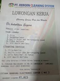 Loker cleaning service madiun terbaru : Lowongan Pt Reborn Cleaning System Lowongan Kerja Terbaru Indonesia 2021