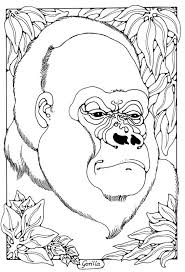 Gorilla Colouring Page By Dandi Palmer Animal Coloring Pages Coloring Pages Shape Coloring Pages