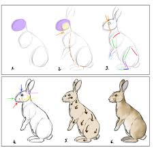 Coloriageetdessins.com vous offre la possibilité de colorier ou imprimer votre dessin lapin à découper en ligne gratuitement. Realiser Un Dessin De Lapin Etape Par Etape Dessindigo